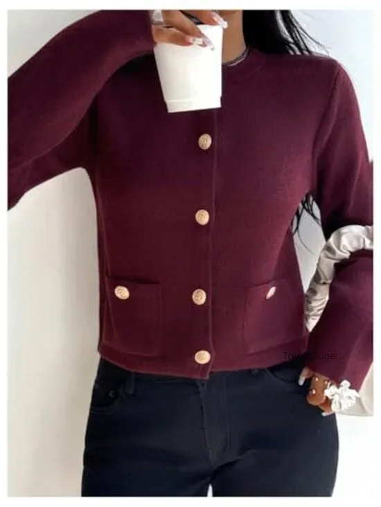 Oversized Chunky Knit Cardigan with Wooden Toggle Buttons and Pockets - Picture 2 of 6